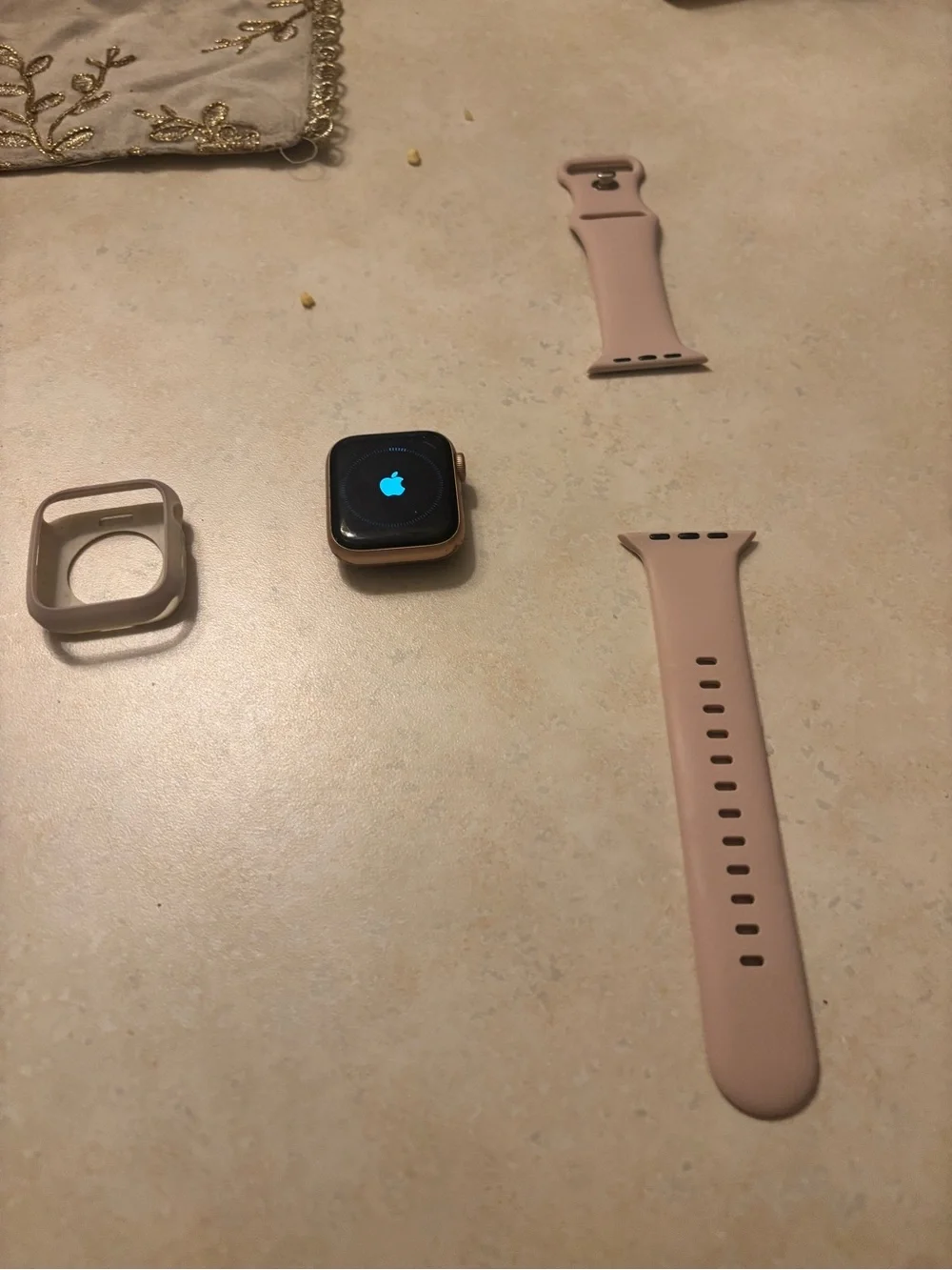 Apple Watch with Blush Pink Silicone Sport Band